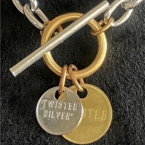 Twisted Silver Capture Metal Necklace